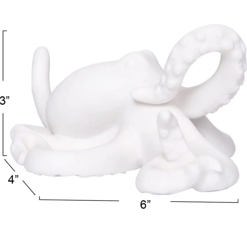 Creative Co-Op Decorative Bisque Stoneware Octopus Table Topper White - Picture 8 of 8